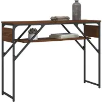 vidaXL Table Console Avec Étagère Chêne Marron 105x30x75 Cm
