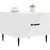 vidaXL Table basse à tiroirs, blanche, 49 x 50 x 40 cm, aggloméré