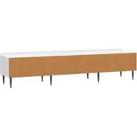 vidaXL Meuble TV avec tiroirs, blanc, 147 x 34,5 x 32 cm, aggloméré