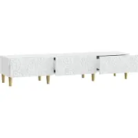 vidaXL Meuble TV 147 x 34,5 x 30 cm Blanc, aggloméré