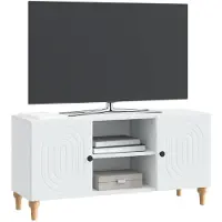 vidaXL Meuble TV Blanc 102 x 34,5 x 50 cm en aggloméré