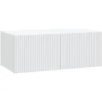 vidaXL Meuble TV mural blanc 78,5 x 41 x 30 cm en aggloméré