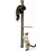 Eyepower 132 cm Arbre à chat mural avec 2 plateaux pour chats - Arbre à chat en sisal à monter au mur