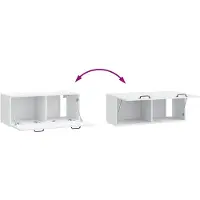 vidaXL Meuble TV mural blanc 78,5 x 31 x 30 cm en aggloméré