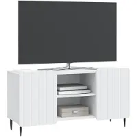 vidaXL Meuble TV Blanc 102 x 34,5 x 52 cm en aggloméré