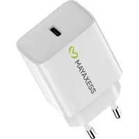 Avizar Mayaxess, chargeur rapide USB-C 20W pour Samsung Galaxy S25 FE, blanc