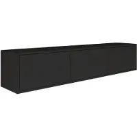 Selsey Framme - Tableau TV suspendu à trois volets, noir, 150 cm