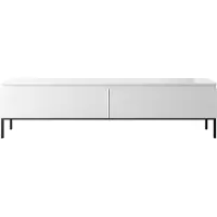 Selsey Armoire TV Bemmi - Buffet bas, blanc avec pieds noirs, 175 cm