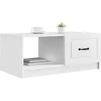 vidaXL Table basse blanche 90 x 50 x 37 cm en aggloméré