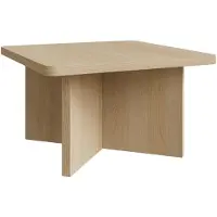 Selsey Qubeo - Table basse 60 cm, carrée avec piètement en croix, aspect bois chêne