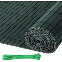 OEM Écran de confidentialité en PVC, dimensions 0,9 x 5 mètres, forme en W, résistant au vent et aux intempéries, résistant aux UV, pour jardin et terrasse, couleur verte