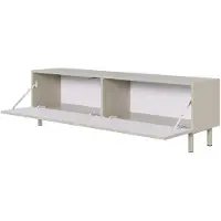 Selsey Veldio New - TV-Lowboard mit Rillenfront, Greige, 140 cm