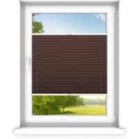 Time4blinds , Store plissé sur mesure, Sans perçage, 120x150 cm, Brun Classique