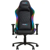 FOURZE - Chaise Gaming RGB / Siège Gamer LED - Noir