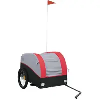Syfax Remorque de vélo noir et rouge 45 kg fer