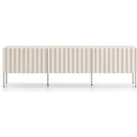 Selsey Derriva - Buffet TV avec façades cannelées, beige clair, 170 cm