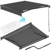 OEM Store électrique 3 x 2 m avec télécommande, gris, modèle à caisson intégral