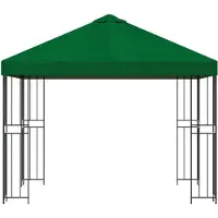vidaXL Tente de jardin 3 x 3 m, verte, en polyester et acier, 190 g/m²