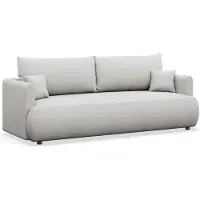 Selsey Ovo Mini – Canapé-lit 3 places avec coffre de rangement, gris clair, chenille Easy Clean