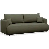 Selsey Ovo Mini – Canapé-lit 3 places avec coffre de rangement, vert olive, chenille Easy Clean