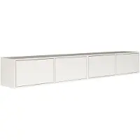 Selsey Framme - Buffet TV suspendu à quatre volets 200 cm, Blanc