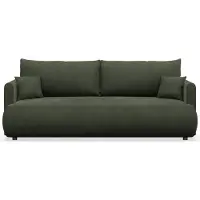 Selsey Ovo Mini - Canapé-lit 3 places avec coffre de lit, velours Easy-Clean, vert olive