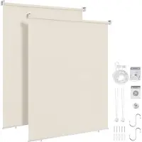 OEM Parasol à toile enroulable beige imperméable, 140 x 140 cm