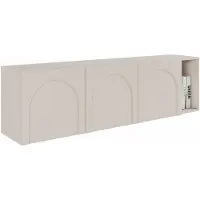 Selsey Arkadia - Buffet TV 3 portes avec façades fraisées, gris cachemire 175 cm