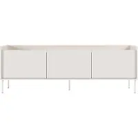Selsey Tovi - Armoire TV 3 portes, 175 cm, Blanc / Imitation bois chêne