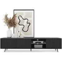 Selsey TV-Lowboard Bello, noir, avec pieds noirs, largeur 175 cm