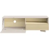 Selsey Distria – Meuble TV bas avec tiroir gris cachemire / aspect bois de chêne, 140 cm