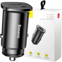 Baseus Square Pps Qc4.0 / Pd3.0 5A 30W Chargeur de voiture (Noir)