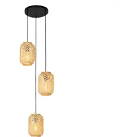 QAZQA Suspension orientale en bambou 3 lumières - Yvonne