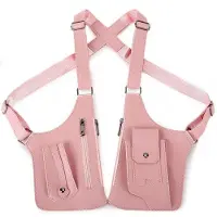 OEM Sac à bandoulière dissimulé - Unie - Portefeuille de voyage - Rose - Étui pour téléphone et passeport - Réglable - Idéal pour les voyages, le travail et les événements