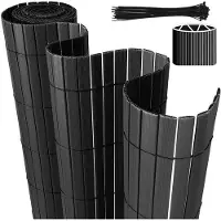 OEM Brise-vue en PVC 1,6 x 3 m, en forme de W, résistant au vent et aux intempéries, résistant aux UV, pour le jardin et la terrasse, anthracite