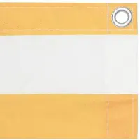 OEM Auvent de balcon - 120 x 400 cm - Tissu Oxford - Rayures jaunes et blanches - Résistant au vent et imperméable - Rideau haute intimité - Corde de 12 m incluse