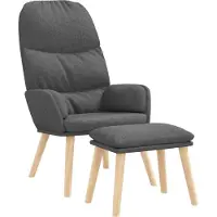 vidaXL Fauteuil relax avec pouf Tissu gris clair
