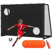 OEM Grand but de football de 300 x 200 x 120 cm, avec une structure en acier galvanisé et un filet en polyéthylène (PE).