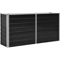 OEM Grand pot de jardin - 160 x 40 x 77 cm - Acier galvanisé - Gris - Potager surélevé pour un jardinage ergonomique - Fond ouvert
