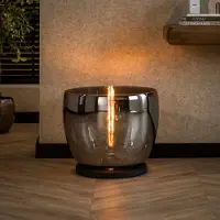 Lyora Lampe de pied en verre fumé UP Ø 48cm - 41cm de hauteur