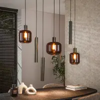 Lyora Lampe suspendue Bronza Marron Sienna - verre foncé