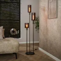 Lyora Lampe de pied Sepiora Marron Sienna - verre foncé