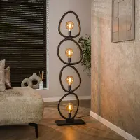 Lyora Lampe de sol de campagne Pebble Noir arctique - 4x E27