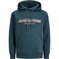 Jack & Jones Sweat-shirt 'JORLakewood' pétrole / pêche / noir / blanc