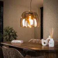 Lyora Lampe suspendue en verre Drift Ø 48cm - verre ambré