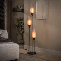 Lyora Lampe de pied en verre Cocoon 3x E27 - 168cm - verre dépoli