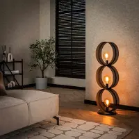 Lyora Lampe de sol de campagne Ring Charbon - 3x E27