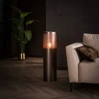 Lyora Lampe sur pied orientale Cylinder 90 cm - nickel noir