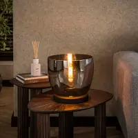 Lyora Lampe de pied en verre fumé UP Ø 29 cm - 27 cm de hauteur