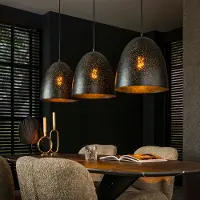 Lyora Lampe pendante de salle à manger Kosmos 3L - E27 - Charbon de bois